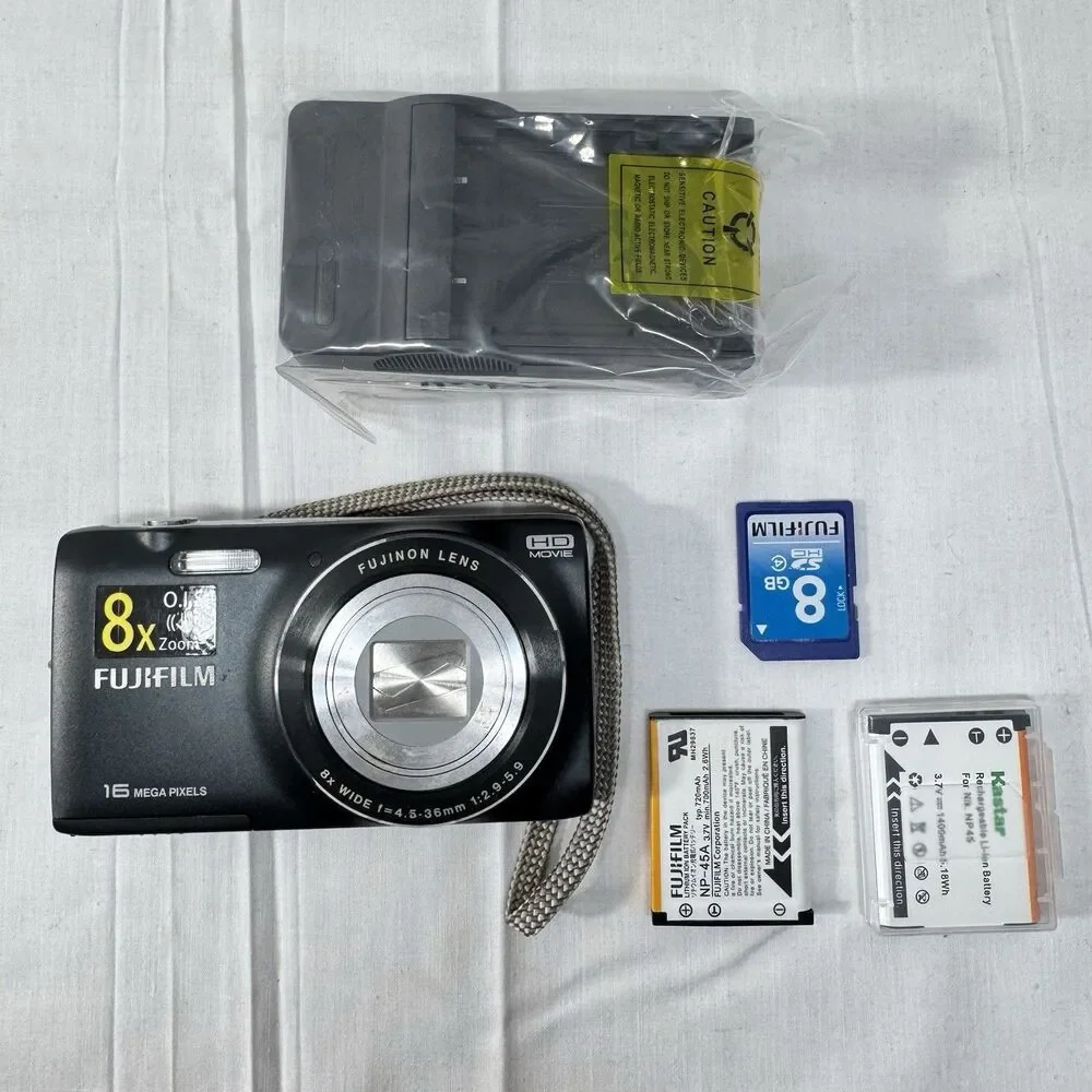 Fujifilm FinePix JZ250 16.0MP Digital Camera 2 Battery, Charger, & Memory Card